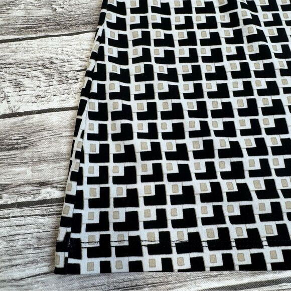 Liz Claiborne Women's Cowl Neck Sleeveless Blouse White Black Tan M Med Medium - Picture 5 of 10